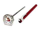 Rubbermaid Commercial Products Food/Meat Instant Read Thermometer Pocket Size Dishwasher Safe Red For Meat/Food Cooking and Grilling/Oven