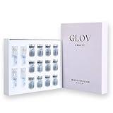 Glov Beauty Micro Infusion System - 0.25mm 24k Gold Cosmetic Facial Stamp with Hyaluronic Acid & Peptide Serum Ampoules - At-Home Hydrating & Plumping Glow Kit for Face & Lips