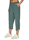 RBX Women's Lightweight Quick Dry Relaxed Cropped Woven Pant Capri Sea Green M