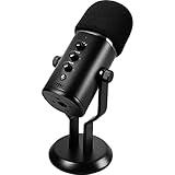 MSI IMMERSE GV60 Streaming Microphone (USB Type-C Interface and 3.5mm Aux, for Professional Applications with Intuituve Control in 4 Modes: Stereo, Omnidirectional, Cardioid and Bidirectional)
