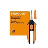 Fiskars 6" Pruning Scissors for Flower Stems, Herbs, Buds, and Small Plants, Garden Snips with Stainless Steel Blades, Gardening Trimmers with Comfortable Handle