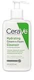 CeraVe Hydrating Cream To Foam Cleanser | Makeup Remover Face Wash For Dry Skin | Foaming Facial Cleanser With Hyaluronic Acid | Normal To Dry Skin | Fragrance Free & Non Comedogenic | 8 Fluid Ounces