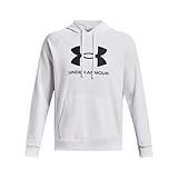 Under Armour Men's Rival Fleece Logo Hoodie, (100) White / / Black, Large