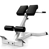 SUCXDZQ Roman Chair Back Extender - Angle & Height Dual Adjustable Hyperextension Bench for Home Gym - Adjustable Back Exercise Machine (White)