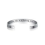 TGBJE One Day At A Time Bracelet Sobriety Gift Addiction Recovery Gift AA Bracelet NA Gift (Sobriety Gift)