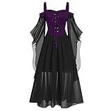 OIOLOYJM Witch Costume Women Sexy Plus Size Renaissance Vampire Gothic Wednesday Morticia Addams Halloween Costumes Woman 2025 Clothes Dresses Dark Purple XL