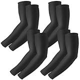 RHsia 4 Pairs UV Sun Protection Arm Sleeves for Men Women, Compression Cooling Sun Sleeves - Sports - Workouts - Tattoo Cover Up - UPF 50