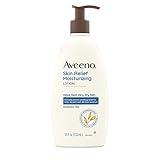 Aveeno Skin Relief Fragrance-Free Moisturizing Lotion for Sensitive Skin, with Natural Shea Butter & Triple Oat Complex, Unscented Therapeutic Body Lotion for Itchy, Extra-Dry Skin, 18 fl. oz