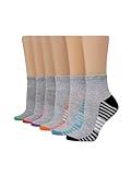 Hanes womens 6-pair Comfort Fit Ankle athletic socks, Grey, 5 9 US