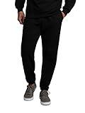 Fruit of the Loom Men's Eversoft Fleece Joggers, Moisture Wicking & Breathable, Sizes S-2X, Cotton Blend-Black, Medium