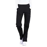 Workwear Professionals Scrubs for Women Pull-On Cargo Pant, Soft Stretch WW170, M, Black