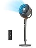 Dreo Fan for Bedroom, 120° Oscillating Standing Fans,Quiet Floor Fan with DC Motor, 85ft Pedestal Fans for Room,8 Speeds, 3 modes, 20dB, 120° Manual Vertical, 35-40" Adjustable Height, 8H Timer,Grey