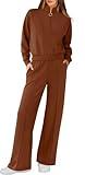 RUBZOOF Petite Lounge Sets for Women Cozy Leisure Resort Wear Cute Vacation Y2K Winter Jogger Outfits Activewear Athleisure Matching Clothing Set Caramel XS