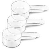 3 Pack Tablespoon Measuring Spoon Set with Short Handle Coffee Scoop - 1 Tablespoon (15 ML) Clear Plastic Scoops for Coffee, Loose Tea, Protein, Spices, Powders, and Other Dry Goods