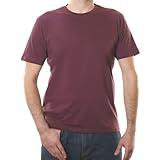 Organic Signatures Crewneck 100% Certified Organic Cotton, Soft Shirts for Men (Medium, Burgundy)