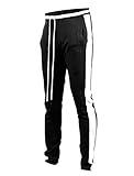 SCREENSHOTBRAND-S41700 Mens Hip Hop Premium Slim Fit Track Pants - Athletic Jogger Bottom with Side Taping-Black-Large