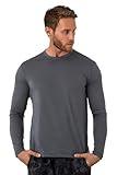 Merino Wool Base Layer Mens - 100% Merino Wool Shirts for Men Thermal Underwear Long Sleeve T-Shirt for Hiking Hunting (Small, 165 Metallic Grey)