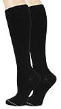 Dr. Motion 2 Pairs Compression Knee-Hi Women's Socks Black Size 9-11