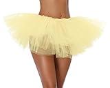 Women Teen Adult Classic Elastic 3 4 5 Layered Tulle Tutu Skirt Costume Bottom (One Size, 5Layer-Champagne)
