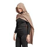 Multifunction Hooded Shawl Lightweight Breathable Cloak for Dune Cosplay, LARP, Halloween, Daily Wear Sun Protection Scarf (Brown)