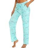 ENJOYNIGHT Women Cotton Lounge Pants Comfy Pajama Bottoms With Pockets&Drawstring(Flying,X-Large)