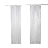 SweetEasy 2pcs 5ftx10ft Backdrop Curtain Draperies for Wedding Bridal Shower Birthday Background Stage Engagement Event Festival Celebration Party Reception Window Decoration Panel(White)