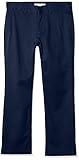 Amazon Essentials Toddler Boys' Uniform Straight-Fit Flat-Front Chino Khaki Pants, Navy, 4T