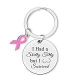 Breast Cancer Survivor Gift Keychain Breast Cancer Awareness Gifts for Women Inspirational Chemo Gifts for Cancer Patients Friends Family Cancer Survivor Gift Jewelry Encouragement Gifts for Women