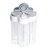 Miayon 5 in 1 Salt and Pepper Shaker Travel Spice Container Portable Camping Seasoning Shaker Seasoning Condiment Jars with Lid for Home Restaurant Camping Travel RV Cooking BBQ Picnic (Gray)