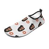 Men & Women Water Shoes Custom Funny Face Barefoot Quick-Dry Beach Swim Yoga Socks Personalized Photo Text Red Lips1