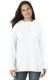Woman Within Plus Size Waffle Thermal Sweatshirt - L, White