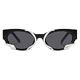 Appassal Trendy Snake Sunglasses for Women Men Vintage Cateye Y2k Sunnie AP3621,Black/Grey/Silver Snake