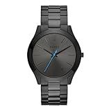 BUREI Men Watches Fashion Business Stainless Steel Analog Quartz Waterproof Watches for Men, Fathers Day Men's Gifts (Blue Pointer Black)