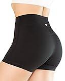 TomTiger Workout Shorts for Women High Waist Gym Fitness Running Yoga Bike Active Exercise Women's Short Tummy Control 3" (S, Black)