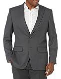 Haggar Men's Travel Performance Tailored Fit Suit Separates-Pants, Dk. Heather Grey-Jacket, 46 Tall