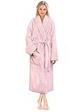 PAVILIA Premium Womens Plush Soft Robe Fluffy, Warm, Fleece Sherpa Shaggy Bathrobe (S/M, Light Pink)