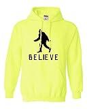 Go All Out X-Large Safety Green Mens Bigfoot Believe Sasquatch Squatch Sweatshirt Hoodie