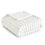 Bedsure White Throw Blanket for Couch - GentleSoft Cozy Blanket for Women, Cute Fleece Throws for Girls, Teacher Gifts Birthday Gifts for Women Men Mom, Room Home Dorm Decor, Off White, 50x60 Inches