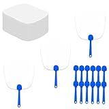 100 PCS Blank Fans Handheld Double Sided Paddles DIY Paper Fans with 100 PCS Blank Cardboard and Plastic Handle Auction Answer Paddles for Crafting Classroom Voting Painting Celebration and Wedding