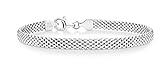 Miabella 925 Sterling Silver Italian 5mm Mesh Link Chain Bracelet for Women, Made in Italy (7 Inches)