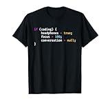 Funny Joke Programming If Coding Headphones Focus T-Shirt T-Shirt