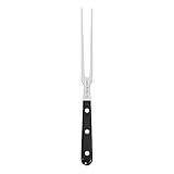 HENCKELS Classic Razor-Sharp 7-inch Flat Tine Carving Fork, German Engineered Informed by 100+ Years of Mastery, Black/Stainless Steel