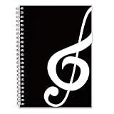 Lyuzecheean Blank Sheet Music Notebook, Composition Staff Paper Notebook, Manuscript Paper Notebook, 11 Staves, Art Music Notebook Black 160 Pages, 26x19cm (Black Music), Music Notebook