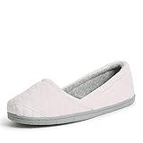 Dearfoams Womens Katie Velour Secure-fit Closed Back Memory Foam Comfort On Loafer With Rubber Sole Slipper, Fresh Pink, 9-10 US