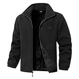 UTWGN Men's Winter Outdoor Coat Full-Zip Heavy Fleece Jacket Warm Soft Fuzzy Winter Coat Sweatshirt with Pockets