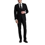 J.M. Haggar mens Sharkskin Premium Tailored- Fit Stretch Separate Coat Business Suit Jacket, Black, 44 US