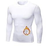 SPVISE White Thermal Shirts for Men Long Sleeve Fleece Lined Compression Tops Athletic Running Base Layer Cold Weather Winter