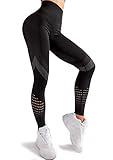 Redqenting High Waisted Leggings for Women Workout Seamless Leggings Yoga Pants Sweat Proof Tummy Control Tights Black Small