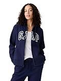 GAP womens Logo Hoodie Zip Sweatshirt, Navy Uniform V2, Small US