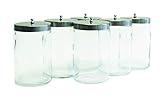 Grafco Glass Sundry Jars with Lids, 7 x 4.25", Medical Dressing Storage (6 Count)